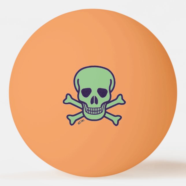 Green Skull 1-Sterne-Tischtennisball Tischtennisball (Vorderseite)