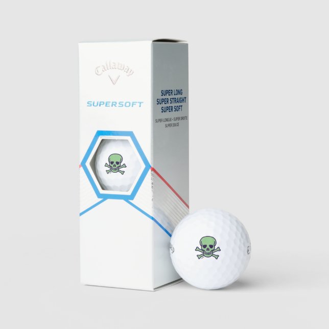 Green Skull Callaway Supersoft Golf Bälle 3 pk (Verpackung)