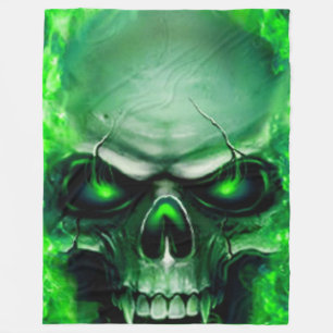 GREEN SKULL FLEECEDECKE