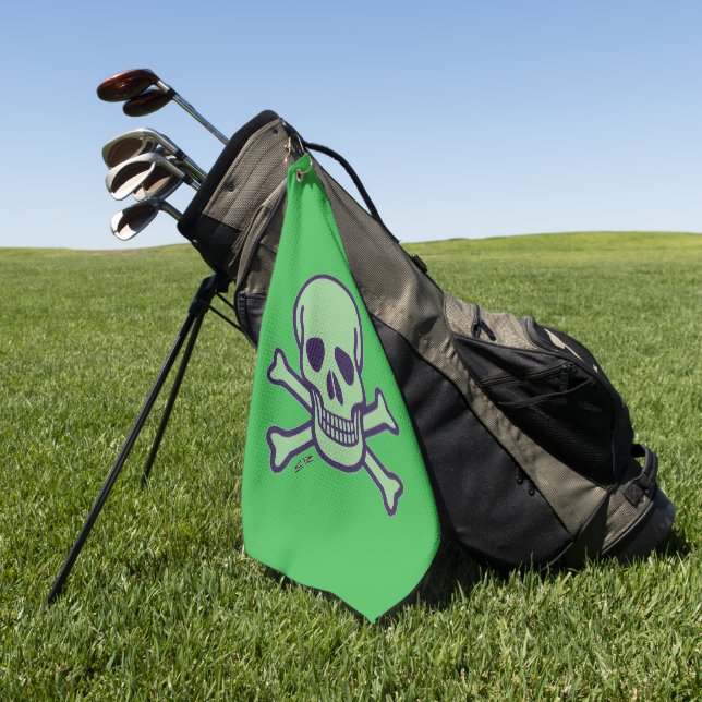 Green Skull Green Golf Handtuch (Gras)