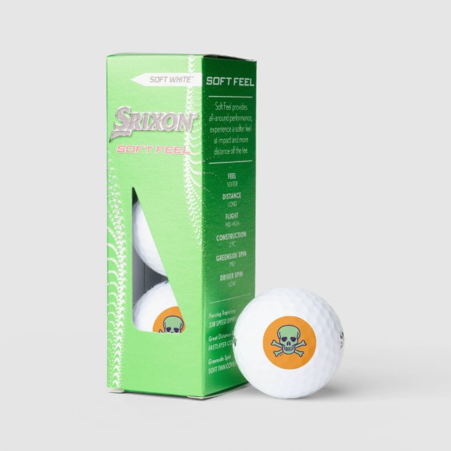 Green Skull orange Srixon Soft Feel Golf Bälle 3pk (Verpackung)