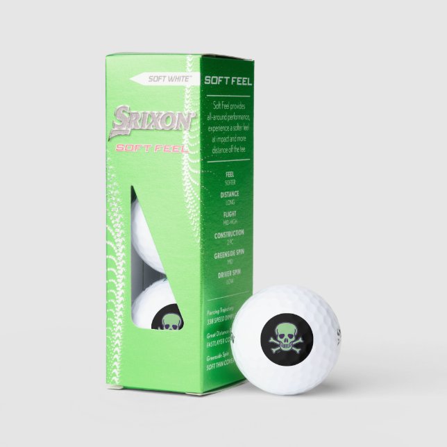 Green Skull schwarz Srixon Soft Feel Golfbälle 3 p (Verpackung)