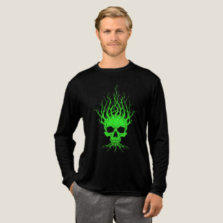 Green Skull Tree Halloween Tri-Blend Shirt