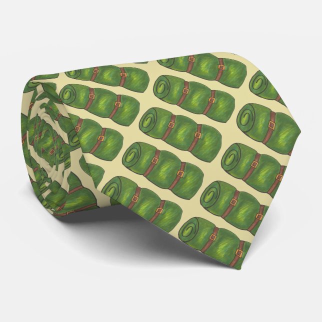 Green Sleeping Bag Roll Camping Camp Wanderung Kra Krawatte (Gerollt)
