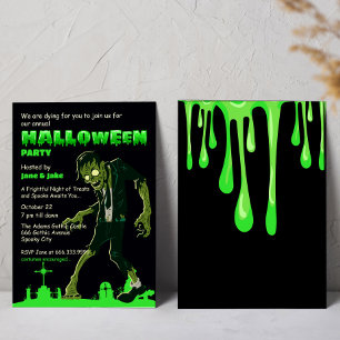 Green Slime Friedhof Zombie Halloween Adult Party Einladung
