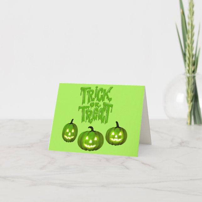 Green Slime Trick oder Treat Karte (Vorderseite)