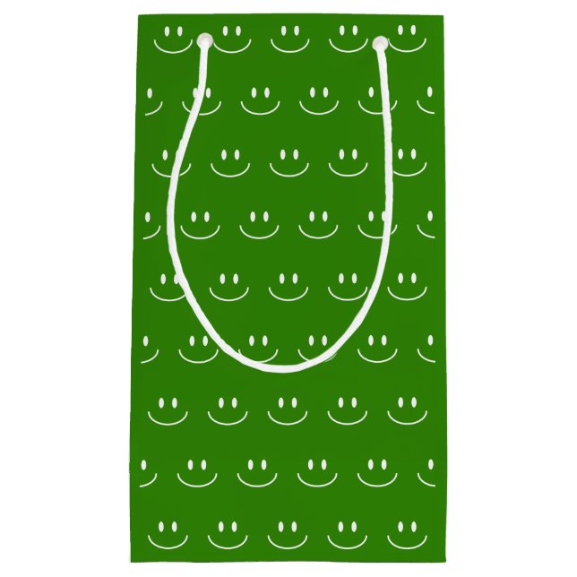 Green Smile Pattern Geschenktasche Kleine Geschenktüte (Vorderseite)