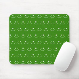 Green Smile Pattern Mouse Pad Mousepad