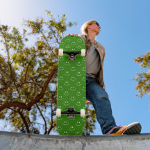 Green Smile Pattern Skateboard