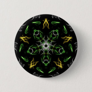 Green Smoke Mandala Design Button