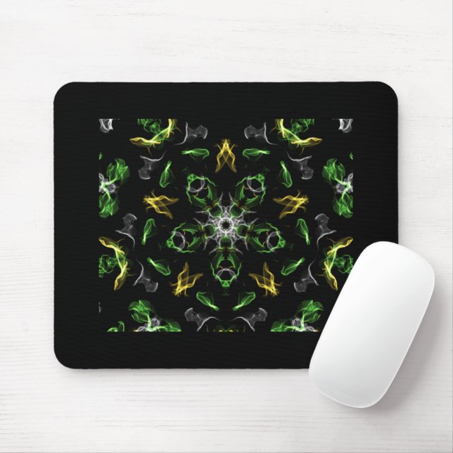 Green Smoke Mandala Design Mousepad (Mit Mouse)
