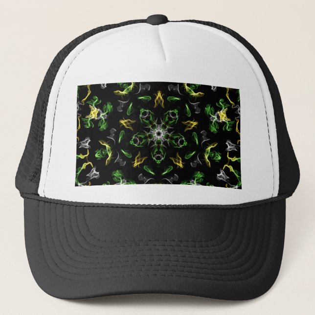 Green Smoke Mandala Design Truckerkappe (Vorderseite)