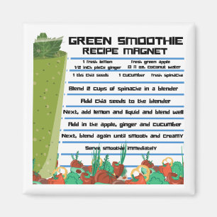 Green Smoothie Recipe Kühlschrank Magnet