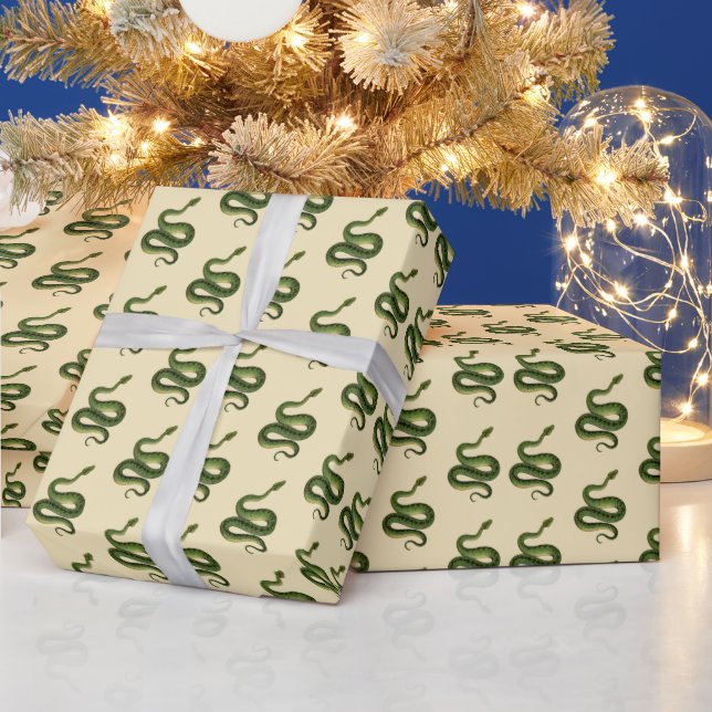 Green Snake Wrapping Paper Geschenkpapier (Feiertage)