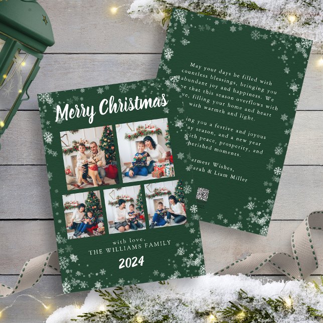 Green Snow Flake Holiday Card Feiertagskarte (Green Snow Flake Holiday Card
)