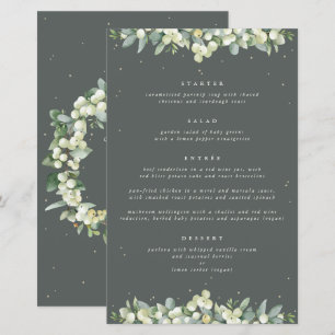 Green Snowberry+Eukalyptus 4 Course Wedding Menu