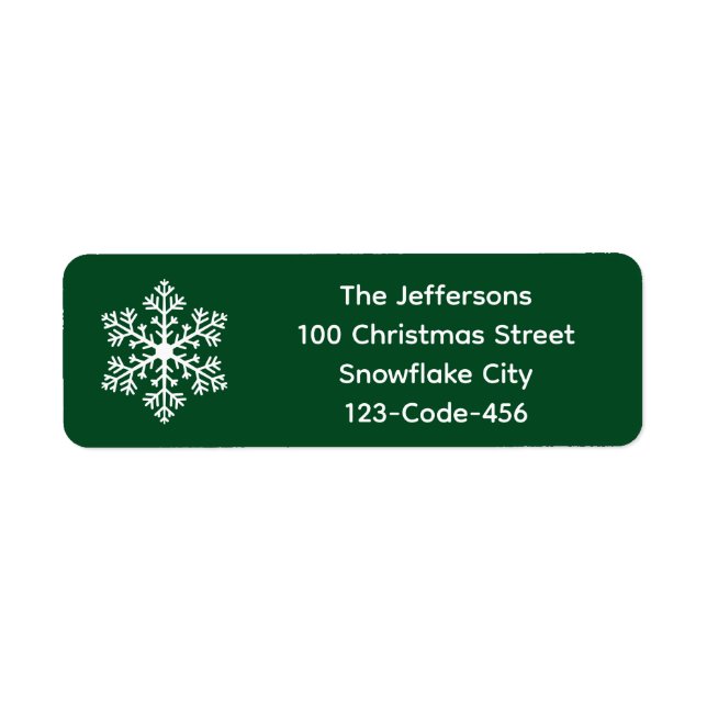 Green Snowflake Address Labels (Vorne)