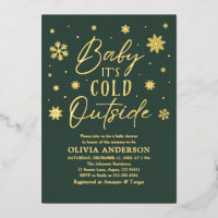 Green Snowflake Baby Es ist kalt draußen Babydusch