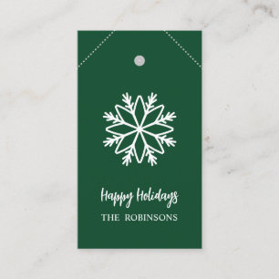 GREEN SNOWFLAKE DIY CHRISTMAS GIFT TAG