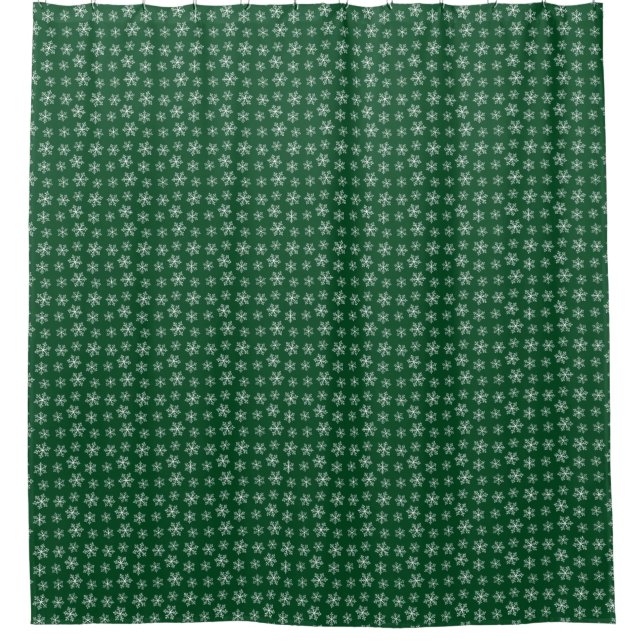 Green Snowflake Duschvorhang (Vorderseite)