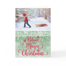 Green Snowflake Foto Weihnachtskarte