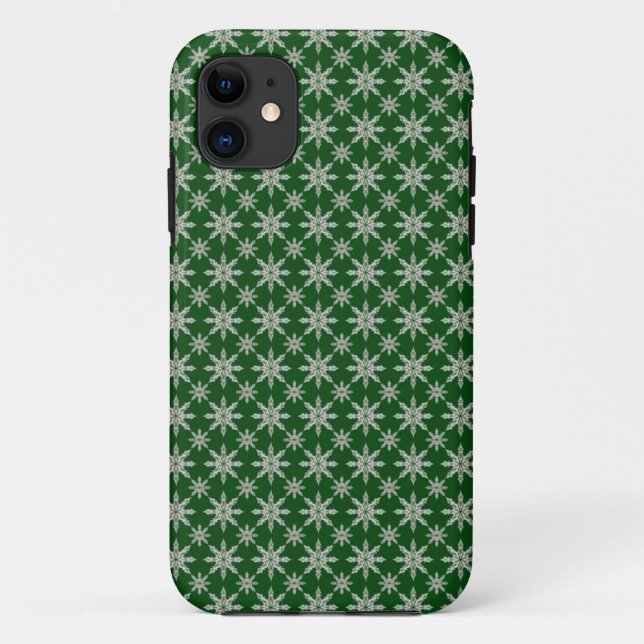 Green Snowflake iPhone Case (Rückseite)