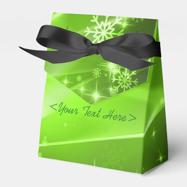 Green Snowflake Muster Weihnachtsgeschenk Box Geschenkschachtel (Vorderseite)