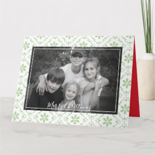 Green Snowflake Weihnachts Foto Card 1 Foto Karte
