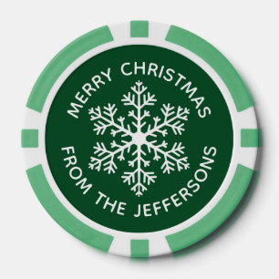 Green Snowflake Weihnachtsgebäck Poker Chips