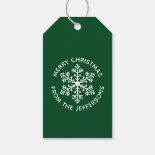 Green Snowflake Weihnachtsgeschenke Tags Geschenkanhänger