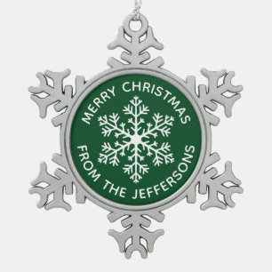 Green Snowflake Weihnachtsschmuck Schneeflocken Zinn-Ornament