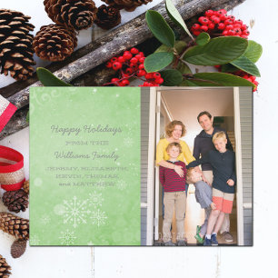 Green Snowflake Wirbel Foto Flat Card Feiertagskarte