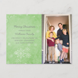 Green Snowflake Wirbel Holiday Foto Postkarte