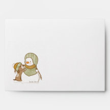 Green Snowman Envelope