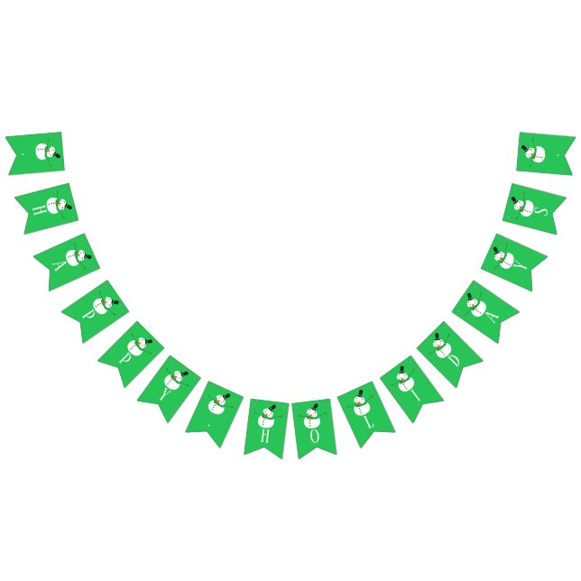 Green Snowman, Happy Holidays Wimpelkette (Alle)