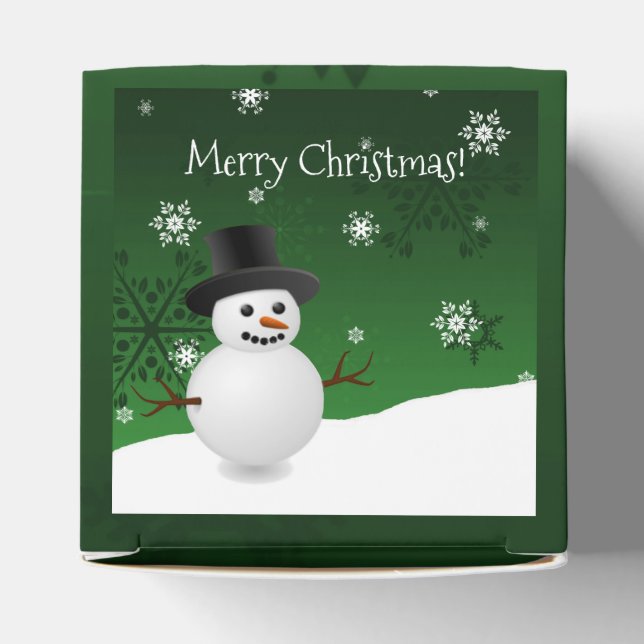 Green Snowman Winter Landschaft Weihnachten Gefall Geschenkschachtel (Oben)