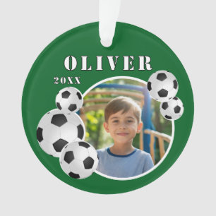 Green Soccer Ball Foto Ornament