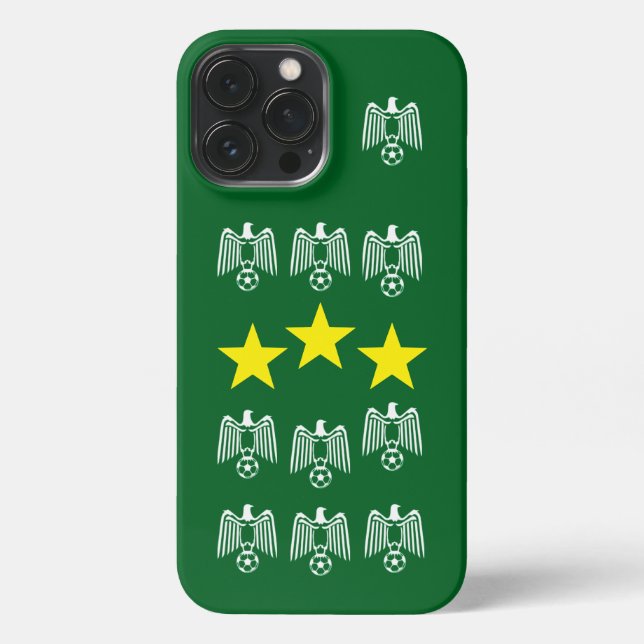 Green Soccer Champions Phone Case - Adler & Stars iPhone Hülle (Rückseite)
