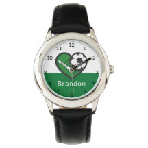 Green Soccer Liebe Kinder Name und Ball gestreift