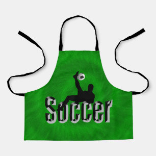 Green Soccer Player, Kids Full Print Schürze