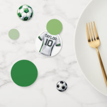 Green Soccer Sports Boy Jersey Kinder Table Confet