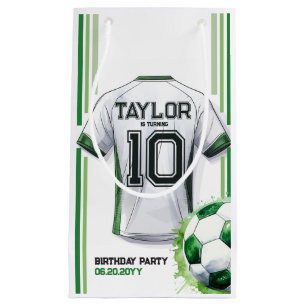 Green Soccer Sports Boy Jersey Kindergeburtstag Pa Kleine Geschenktüte