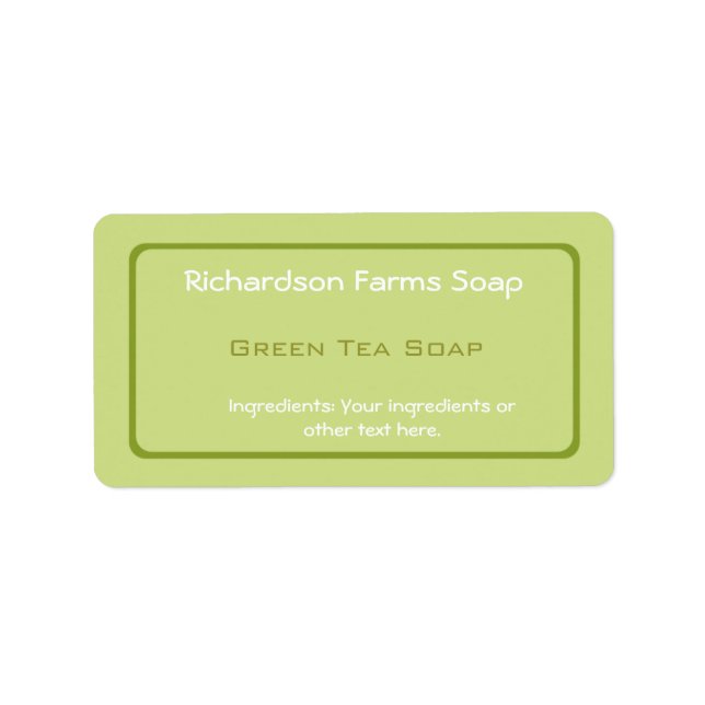Green Solid Color Soap Label Adressaufkleber (Vorne)