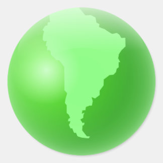 Green South America Globe Runder Aufkleber