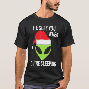 Green Space Alien Leiter Weihnachtsfeier Weihnacht T-Shirt