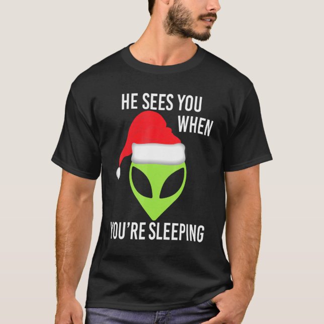 Green Space Alien Leiter Weihnachtsfeier Weihnacht T-Shirt (Vorderseite)