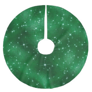 Green Sparkle Christmas Polyester Weihnachtsbaumdecke