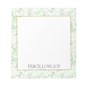 Green Sparkle Dots Gold Glitz Notizblock