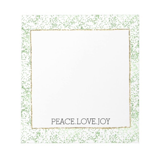 Green Sparkle Dots Gold Glitz Notizblock (Vorderseite)