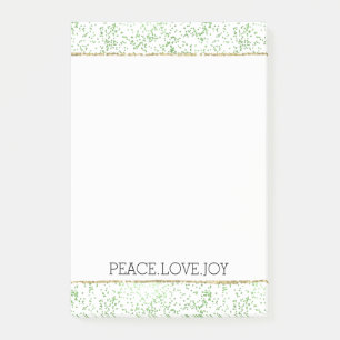 Green Sparkle Dots Gold Glitz     Post-it Klebezettel